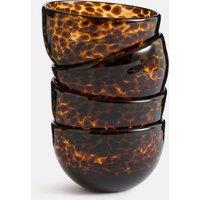 Set of 4 Fauvita Amber Glass Bowls