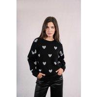 Knitted Jumper with Heart Print