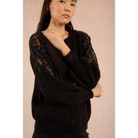 Knitted Jumper with Openwork Shoulders