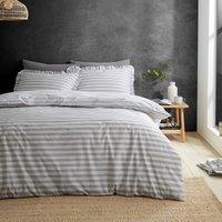 Style Sisters Frill Stripe Cotton Duvet Cover Set
