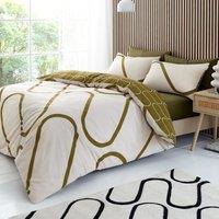Linear Curve Geometric Reversible Duvet Cover Set