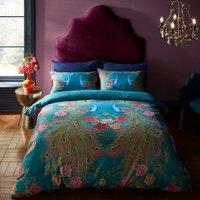 Xanadu Peacock Cotton Sateen Duvet Cover Set
