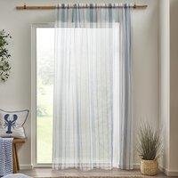 Harbour Stripe Slot Top Voile Curtain Panel