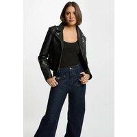 Short Faux Leather Jacket