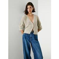 Sparkly Knit Cardigan with V-Neck