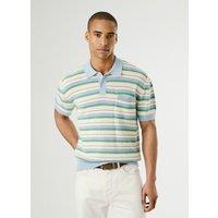 Striped Crochet Polo Shirt
