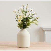 45cm White Poppy, Rose and Cosmo Bouquet