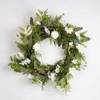 55cm White Floral Daisy Wreath
