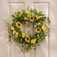 55cm Spring Yellow Sunflower Wreath