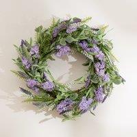 55cm Purple Hyacinth, Eucalyptus & Lavender Wreath