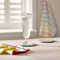 Set of 4 Fluted Glass Champagne Flutes