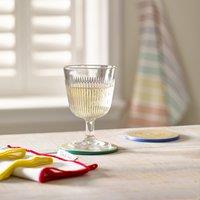 Set of 4 Fluted Glass Wine Glasses