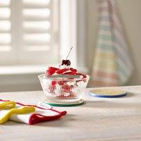 Set of 4 Fluted Glass Dessert Bowls