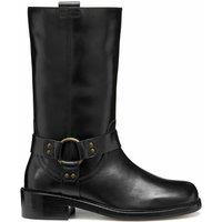 Nalvia Breathable Biker Boots in Leather
