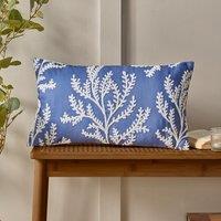 Coral Leaf Embroidered Cushion
