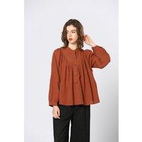 Mandarin Collar Blouse with Button Fastening