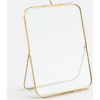Uyova Upright Photo Frame in Brass and Glass, H23cm