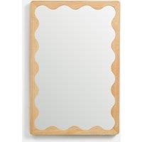 Lia Wavy Mirror in Rubberwood Veneer