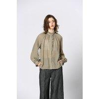 Ruffled High Neck Blouse