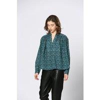 Printed V-Neck Blouse