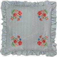 Martha Embroidered Ruffle Cushion