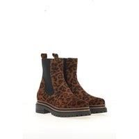 Leopard Print Ankle Boots in Suede