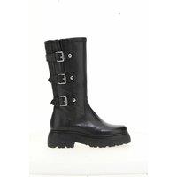 Leather Biker Calf Boots