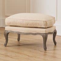 Florence Linen Blend Footstool with Silver Oak Frame