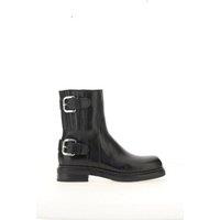 Leather Ankle Boots with Buckles