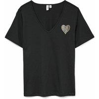 V-Neck T-Shirt with Heart Logo