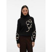 Turtleneck Jumper with Flowers