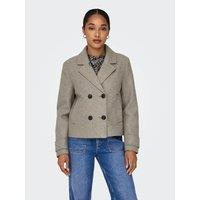 Short Tailored Collar Coat with Button Fastening