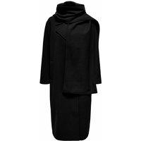 Long Tailored Collar Coat with Scarf