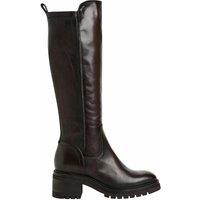 Leather Knee-High Boots with Block Heel