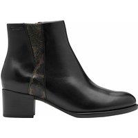 Leather Ankle Boots with Block Heel