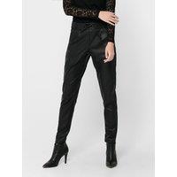 Slim Fit Trousers with A Coated Look