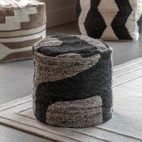 Beckett Mono Graphic Drum Pouffe
