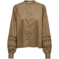 Embroidered Mandarin Collar Blouse in A Loose Fit
