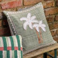 Nia Embroidered Palm Tree Filled Cushion