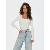 Square Neck T-Shirt with Long Sleeves