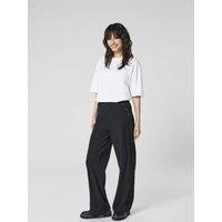 Wide Leg Trousers with Buttons