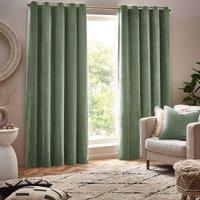 Heavy Chenille Velvet Room Darkening Eyelet Curtains