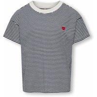 Striped Short Sleeve T-Shirt with Heart On Chest