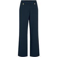 Wide Leg Trousers with Gold Buttons