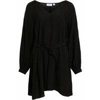 Belted Mini Dress with Silver Button Detail