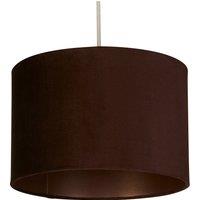 30cm Chocolate Velvet Drum Shade with Silk Liner