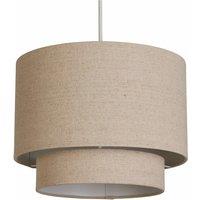 30cm Natural 2-Tier Linen Drum Shade