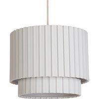30cm White 2-Tier Box Pleat Drum Shade