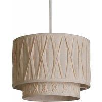 30cm Natural 2-Tier Pinch Pleat Linen Drum Shade