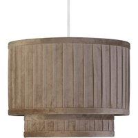 30cm Taupe 2-Tier Wide Pleat Velvet Drum Shade